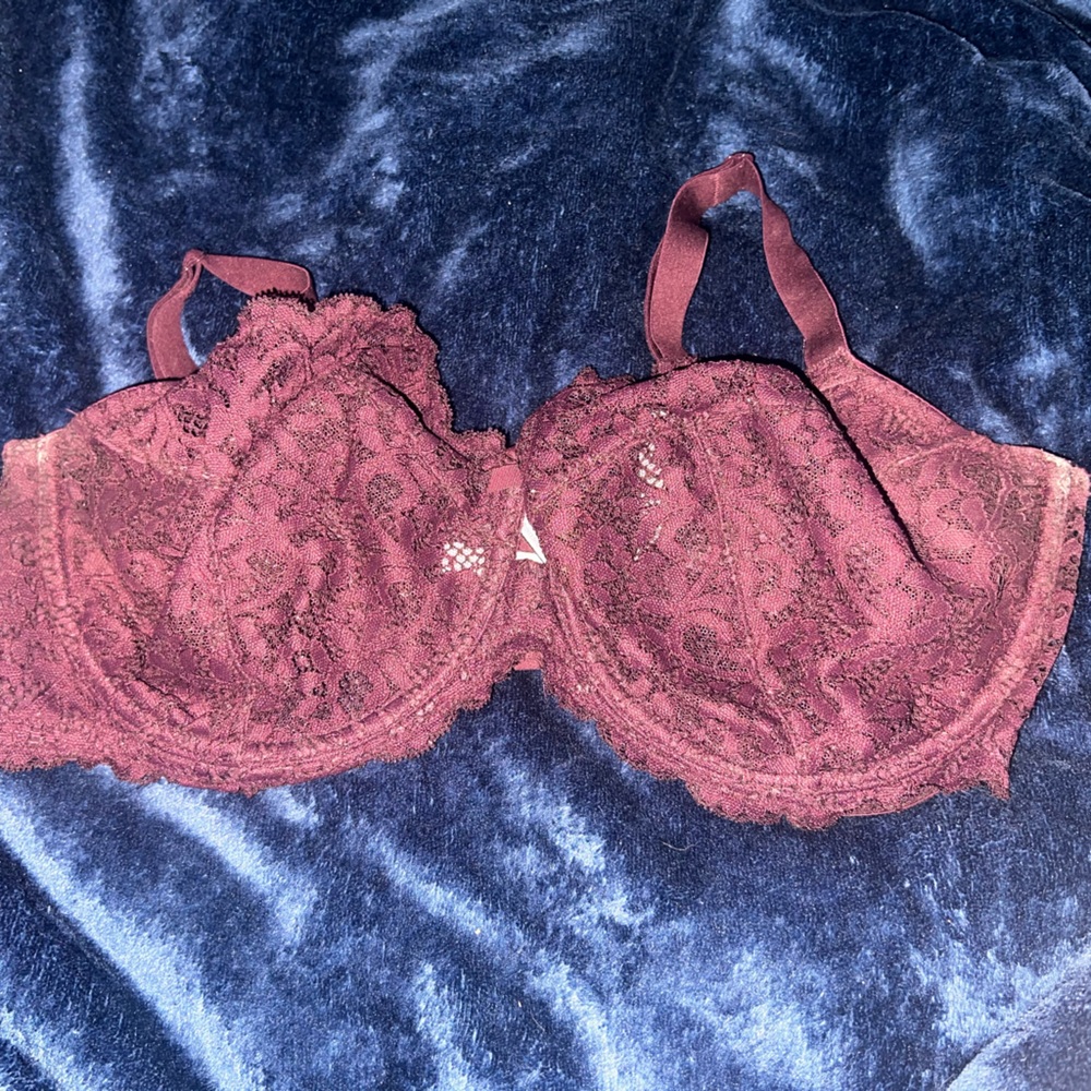 Victoria's Secret Burgundy Lace Underwire Bra